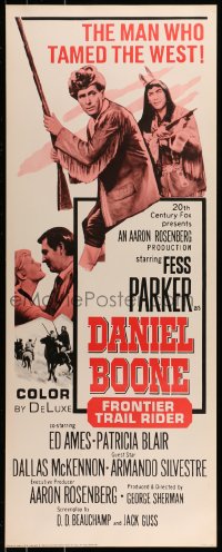9c609 DANIEL BOONE FRONTIER TRAIL RIDER insert 1966 pioneer Fess Parker in coonskin hat!