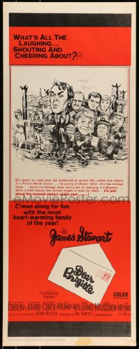 9c616 DEAR BRIGITTE insert 1965 Jimmy Stewart, Fabian, Brigitte Bardot, wacky Jack Davis art!