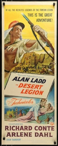 9c622 DESERT LEGION insert 1953 art of Alan Ladd in the French Foreign Legion & sexy Arlene Dahl!