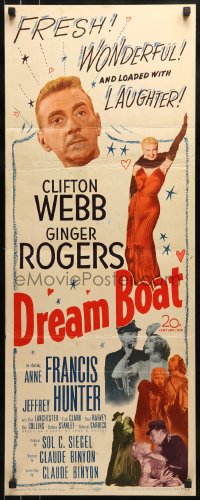 9c630 DREAM BOAT insert 1952 Ginger Rogers was professor Clifton Webb's co-star in silent movies!