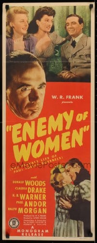 9c638 ENEMY OF WOMEN insert 1944 crazy doctor Joseph Goebbels BEFORE he became a Nazi!