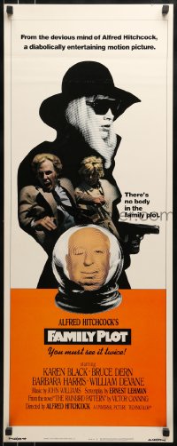 9c640 FAMILY PLOT int'l insert 1976 from the mind of devious Alfred Hitchcock, Karen Black, Bruce Dern!