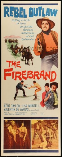 9c647 FIREBRAND insert 1962 setting a torch of terror across the wilderness of old California!