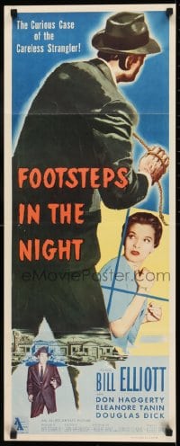 9c653 FOOTSTEPS IN THE NIGHT insert 1957 the curious case of the careless strangler!