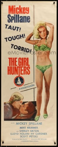 9c671 GIRL HUNTERS insert 1963 Mickey Spillane pulp fiction, sexy Shirley Eaton in bikini!
