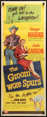 9c680 GROOM WORE SPURS insert 1951 lady lawyer Ginger Rogers meets Hollywood cowboy Jack Carson!