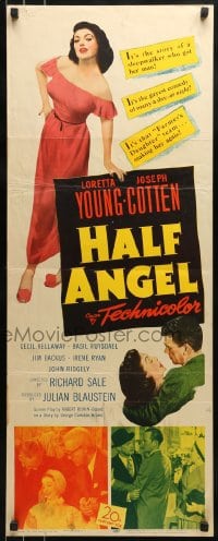 9c687 HALF ANGEL insert 1951 Loretta Young, Joseph Cotten, confessions of a lady sleepwalker!