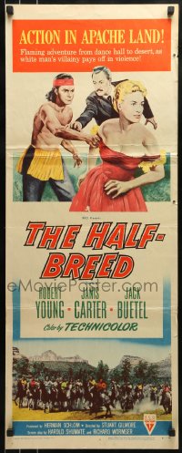 9c688 HALF-BREED insert 1952 Robert Young, wild Indian & sexy girl artwork!