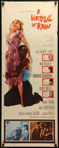 9c694 HATFUL OF RAIN insert 1957 Fred Zinnemann early drug classic, Eva Marie Saint, Don Murray