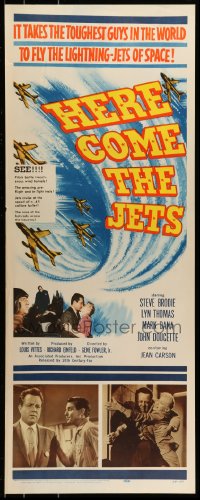 9c699 HERE COME THE JETS insert 1959 tough guy Steve Brodie flies lightning-jets of space!