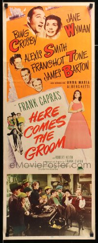 9c700 HERE COMES THE GROOM insert 1951 Bing Crosby, Jane Wyman, Alexis Smith, Frank Capra
