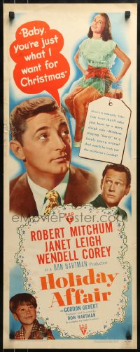 9c704 HOLIDAY AFFAIR insert 1949 sexy Janet Leigh is just what Robert Mitchum wants for Christmas!