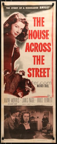9c708 HOUSE ACROSS THE STREET insert 1949 sexiest Janice Page in a story of a redheaded SHILL!