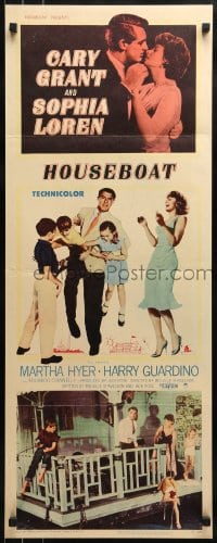 9c713 HOUSEBOAT insert 1958 romantic close up of Cary Grant & Sophia Loren!
