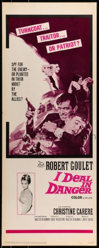 9c721 I DEAL IN DANGER insert 1966 cool Jamin art of singer Robert Goulet as a spy!