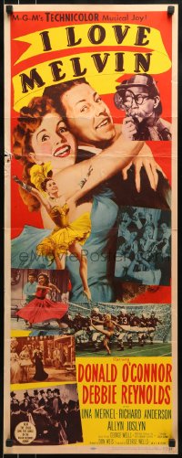 9c722 I LOVE MELVIN insert 1953 great romantic art of Donald O'Connor & Debbie Reynolds!