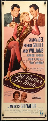 9c724 I'D RATHER BE RICH insert 1964 sexy Sandra Dee with Robert Goulet & Andy Williams!