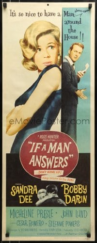 9c725 IF A MAN ANSWERS insert 1962 great close up of sexy Sandra Dee & Bobby Darin!