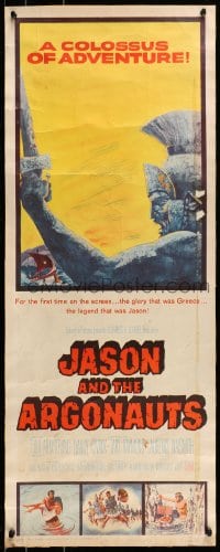 9c738 JASON & THE ARGONAUTS insert 1963 great special effects by Ray Harryhausen, art of colossus!