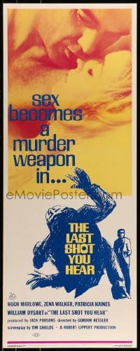 9c762 LAST SHOT YOU HEAR insert 1968 Hugh Marlowe, Zena Walker, sex becomes a murder weapon!