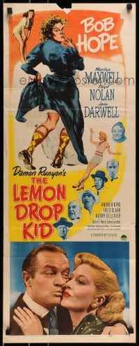 9c767 LEMON DROP KID insert 1951 wacky artwork of Bob Hope in drag, Marilyn Maxwell!