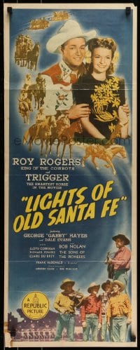 9c773 LIGHTS OF OLD SANTA FE insert 1944 great image of cowboy Roy Rogers, Dale Evans & Trigger!