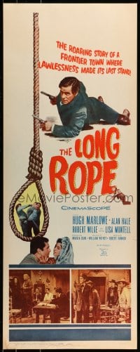 9c779 LONG ROPE insert 1961 a frontier town where lawlessness made its last stand!