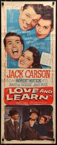9c785 LOVE & LEARN insert 1947 Jack Carson, Robert Hutton, Martha Vickers, Janis Page!