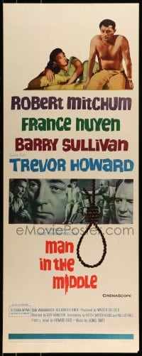 9c800 MAN IN THE MIDDLE insert 1964 Robert Mitchum, France Nuyen, Barry Sullivan, Trevor Howard!