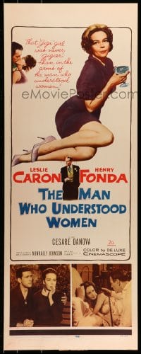 9c804 MAN WHO UNDERSTOOD WOMEN insert 1959 Henry Fonda, sexy full-length Leslie Caron!