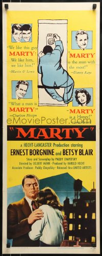 9c808 MARTY insert 1955 directed by Delbert Mann, Ernest Borgnine, written by Paddy Chayefsky!