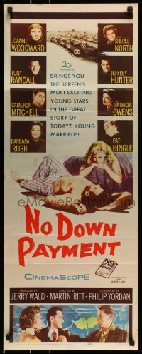 9c832 NO DOWN PAYMENT insert 1957 Joanne Woodward, daring art of unfaithful sexy suburban couple!