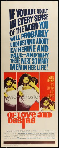 9c835 OF LOVE & DESIRE insert 1963 Richard Rush, Merle Oberon had so many men in her life!