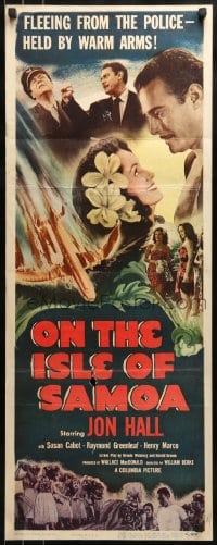 9c839 ON THE ISLE OF SAMOA insert 1950 Jon Hall, Susan Cabot, South Pacific romance & adventure!
