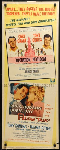 9c846 OPERATION PETTICOAT/PILLOW TALK insert 1964 Cary Grant, Tony Curtis, Hudson & sexy Doris Day!