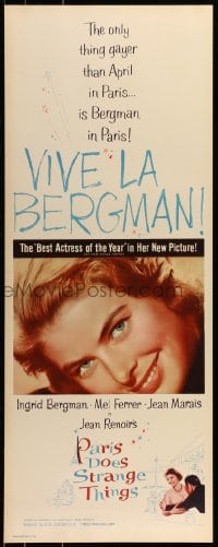 9c851 PARIS DOES STRANGE THINGS insert R1960s Jean Renoir's Elena et les hommes, Ingrid Bergman