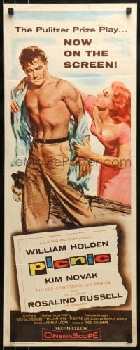 9c859 PICNIC insert 1956 great art of barechested William Holden & sexy long-haired Kim Novak!