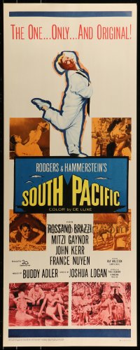 9c913 SOUTH PACIFIC insert R1964 Rossano Brazzi, Mitzi Gaynor, Rodgers & Hammerstein musical!