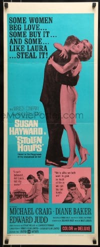 9c920 STOLEN HOURS insert 1963 Susan Hayward, they say she uses men like pep-up pills!