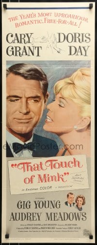 9c945 THAT TOUCH OF MINK insert 1962 great close up art of Cary Grant & Doris Day!