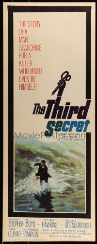 9c947 THIRD SECRET insert 1964 Stephen Boyd searching for a killer who might even be himself!
