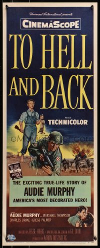 9c954 TO HELL & BACK insert 1955 Audie Murphy's life story as a kid soldier in World War II!