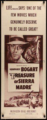 9c961 TREASURE OF THE SIERRA MADRE insert R1953 Humphrey Bogart, Tim Holt & Walter Huston!