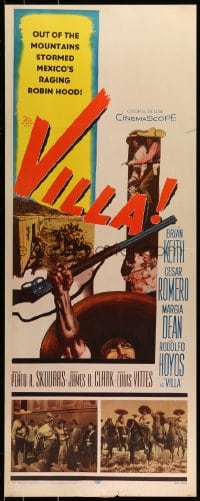 9c969 VILLA insert 1958 Rodolfo Hoyos as Pancho Villa, Cesar Romero & Brian Keith!