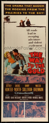 9c973 WAY TO THE GOLD insert 1957 images of Jeffrey Hunter & carrying wounded Sheree North!
