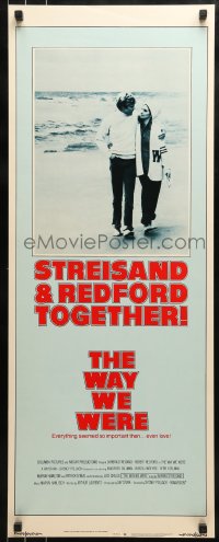 9c974 WAY WE WERE int'l insert 1973 Barbra Streisand & Robert Redford walk on the beach!