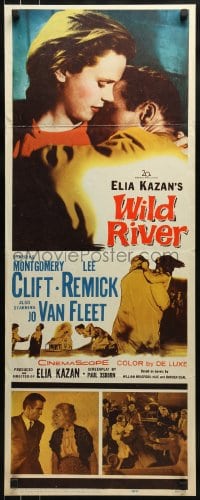 9c981 WILD RIVER insert 1960 directed by Elia Kazan, Montgomery Clift embraces Lee Remick!