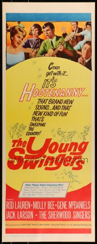 9c998 YOUNG SWINGERS insert 1963 it's a real hot Hootenanny with a bundle of young swingers!