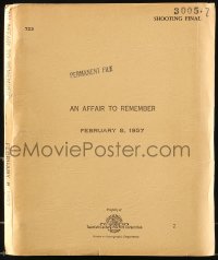 9d001 AFFAIR TO REMEMBER shooting final script Feb 8, 1957, screenplay by Leo McCarey & Delmer Daves!