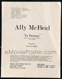 9d013 ALLY MCBEAL TV revised first draft script November 12, 1998, screenplay by David E. Kelley!